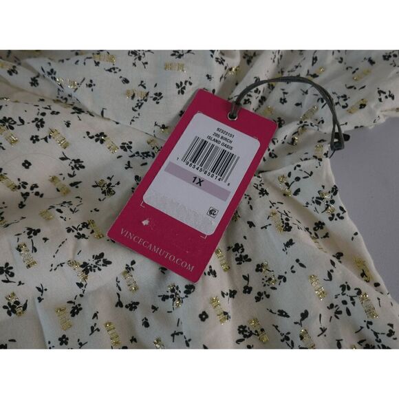 Vince Camuto Plus Women's Embellished Floral Print Pullover Top 1X - Picture 5 of 7